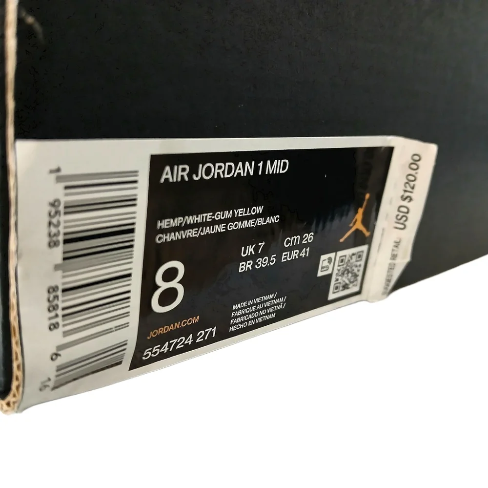 Nike Air Jordan 1 Mid Tan and White- Size 8 Men EUC - Picture 12 of 12